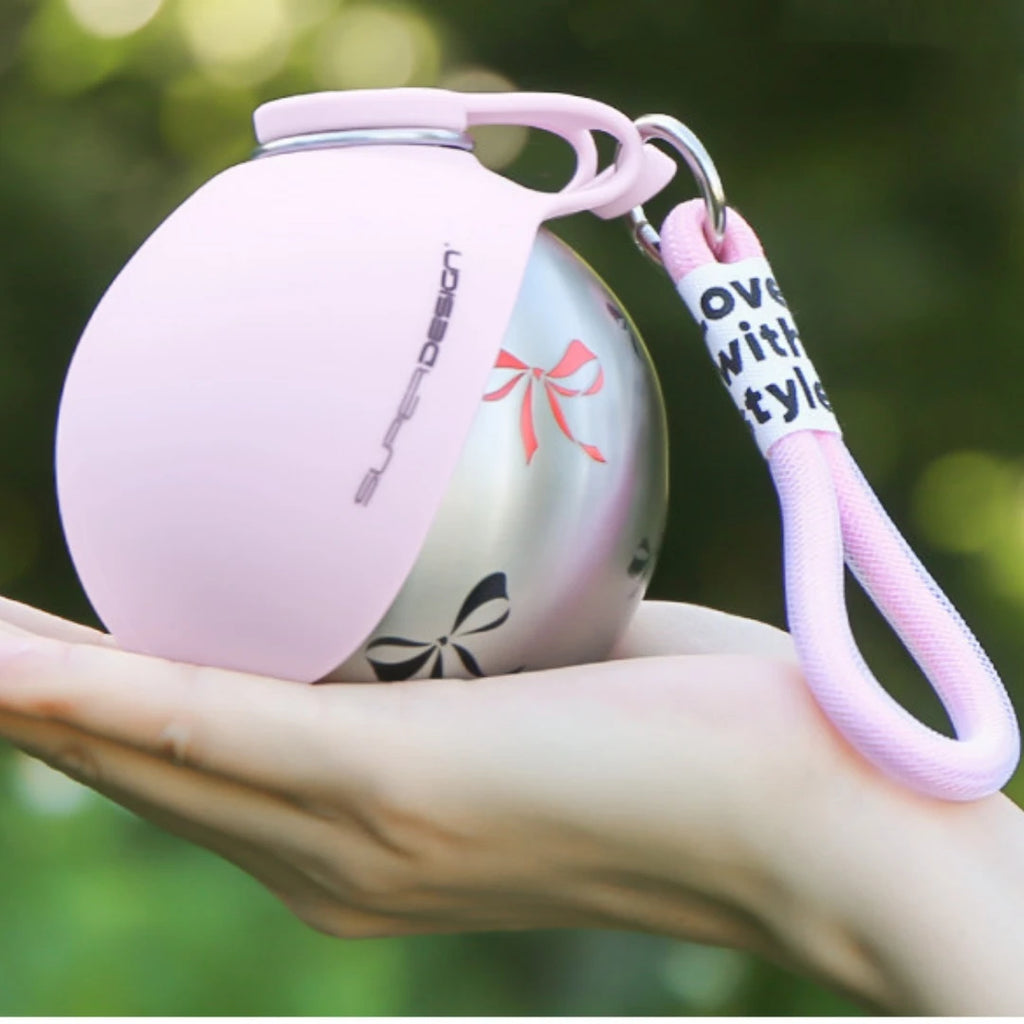 Bouteille d'eau portable 2-en-1 pour petits chiens - Bouteille d'eau de voyage étanche et compacte pour chiens - Bouteille en acier inoxydable et silicone