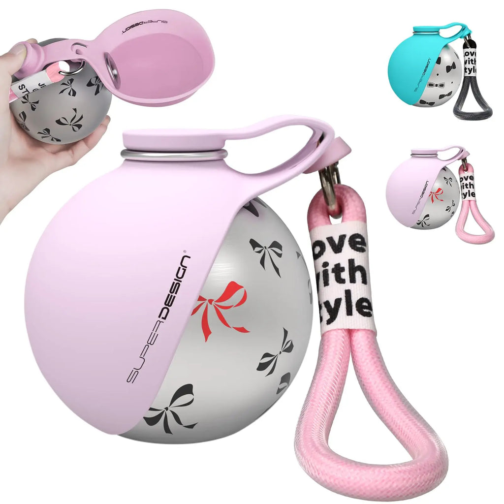 Bouteille d'eau portable 2-en-1 pour petits chiens - Bouteille d'eau de voyage étanche et compacte pour chiens - Bouteille en acier inoxydable et silicone