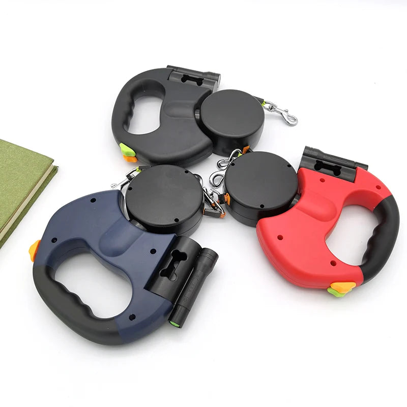 Double Automatic Puppy Dog Leash Retractable Pet Leashes for Small Medium Dogs French Bulldog Chihuahua Cat Rope Mascotas Chain