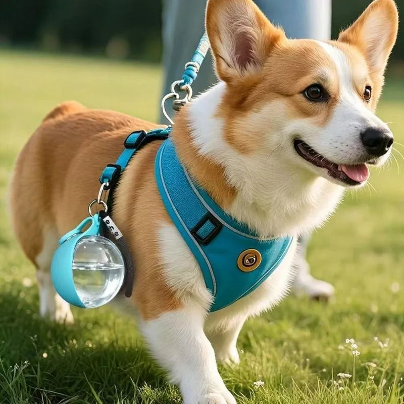Bouteille d'eau portable pour chiens, à utiliser en extérieur ; distributeur d'eau pratique en PETG pour chiens ; gamelle d'eau portable pour chiots en voyage