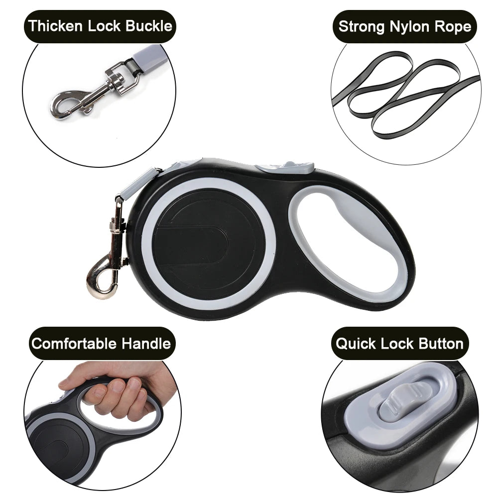 5M 8M 50kg Dog Leash Retractable Large Dogs Extendable Strap Long Strong Puppy Roulette Leash Walking Training Pet Accessories