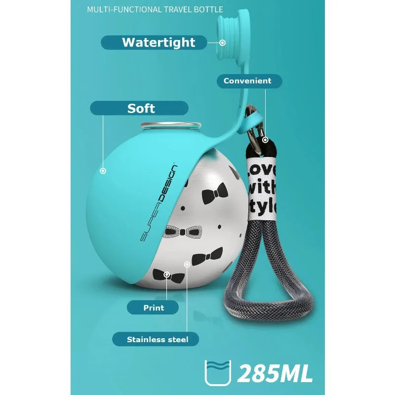 Bouteille d'eau portable pour chiens, à utiliser en extérieur ; distributeur d'eau pratique en PETG pour chiens ; gamelle d'eau portable pour chiots en voyage