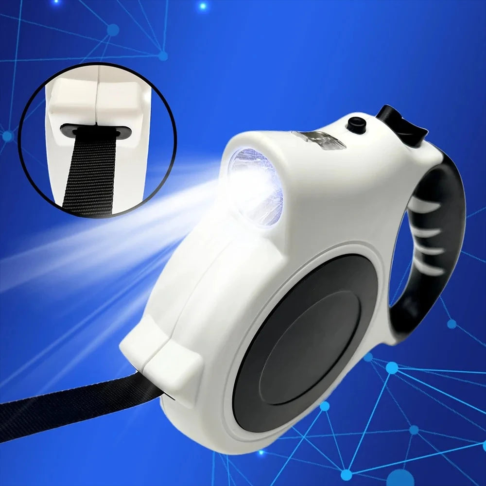 1Pcs Illuminated Retractable Dog Leash - 16ft, Adjustable, Ideal For Medium And Large Dogs, Perfect For Nighttime Walks And Runs