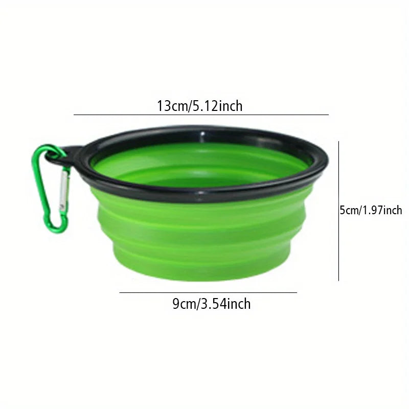 Gamelle pliable pour chien, gamelle de voyage portable pour chien, gamelle pour nourriture et eau destinée aux promenades en plein air, gamelle en silicone pour nourriture et eau avec rebord