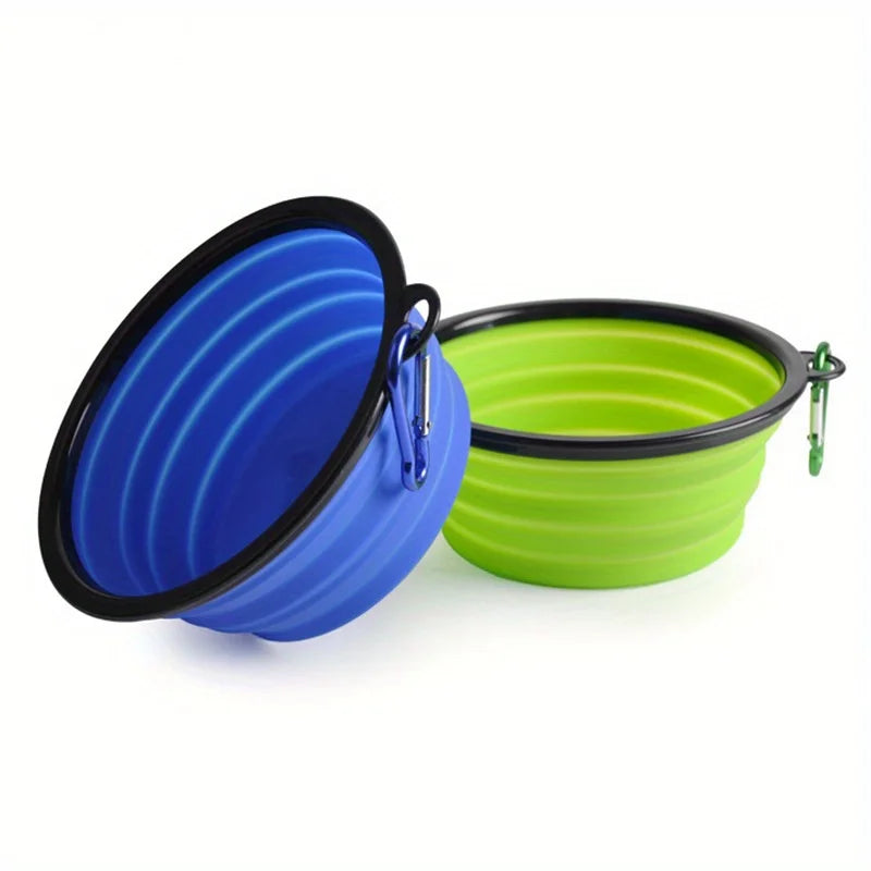 Gamelle pliable pour chien, gamelle de voyage portable pour chien, gamelle pour nourriture et eau destinée aux promenades en plein air, gamelle en silicone pour nourriture et eau avec rebord