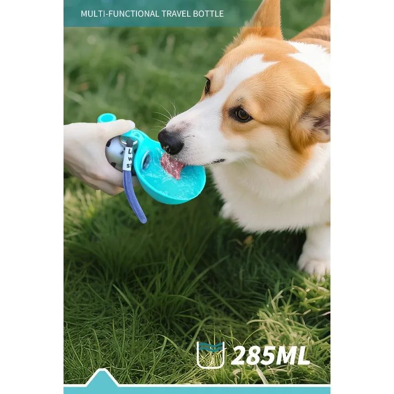 Bouteille d'eau portable pour chiens, à utiliser en extérieur ; distributeur d'eau pratique en PETG pour chiens ; gamelle d'eau portable pour chiots en voyage