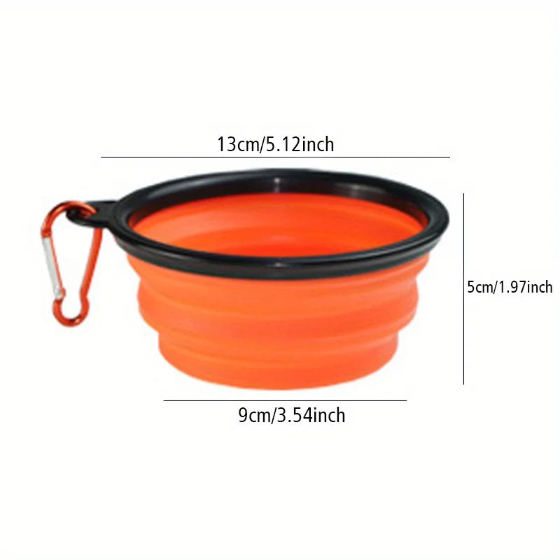 Gamelle pliable pour chien, gamelle de voyage portable pour chien, gamelle pour nourriture et eau destinée aux promenades en plein air, gamelle en silicone pour nourriture et eau avec rebord
