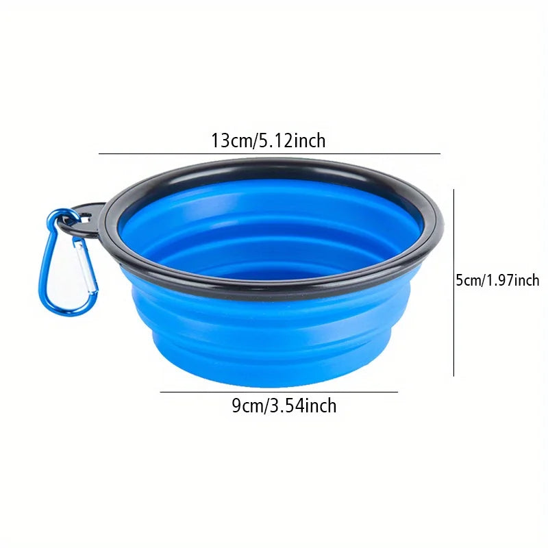 Gamelle pliable pour chien, gamelle de voyage portable pour chien, gamelle pour nourriture et eau destinée aux promenades en plein air, gamelle en silicone pour nourriture et eau avec rebord