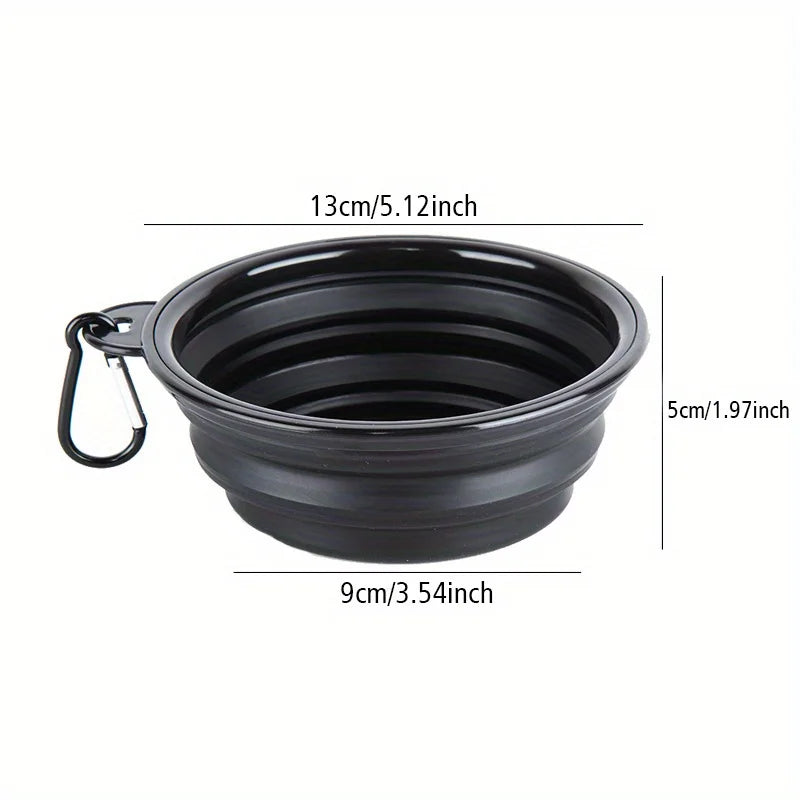 Gamelle pliable pour chien, gamelle de voyage portable pour chien, gamelle pour nourriture et eau destinée aux promenades en plein air, gamelle en silicone pour nourriture et eau avec rebord