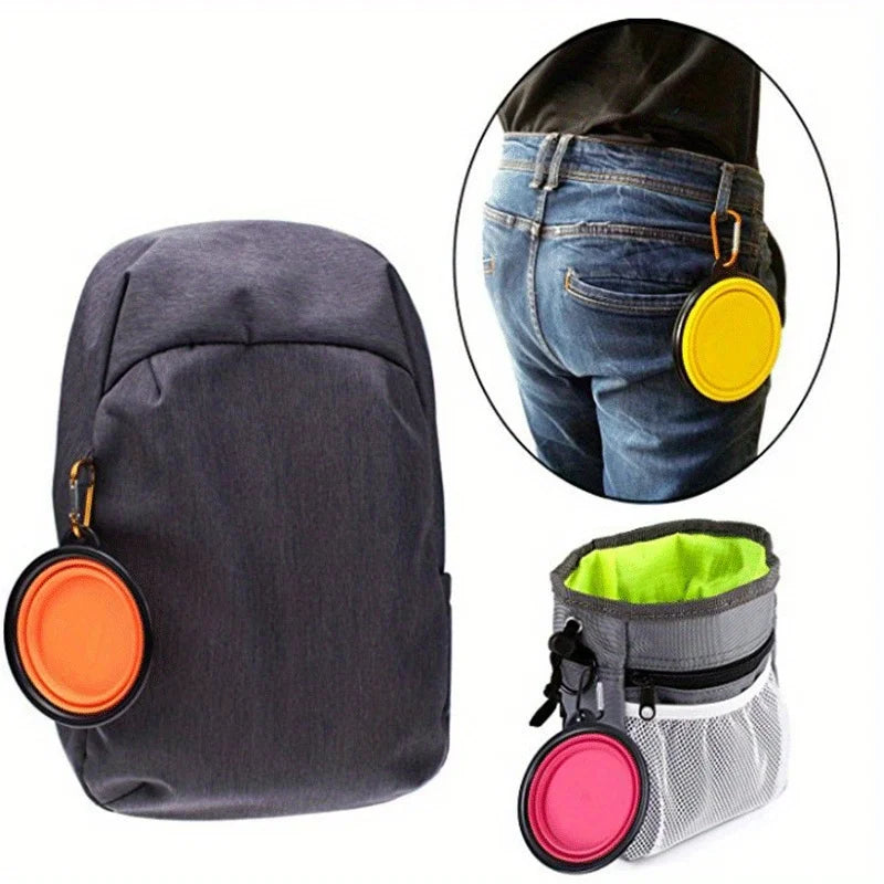Gamelle pliable pour chien, gamelle de voyage portable pour chien, gamelle pour nourriture et eau destinée aux promenades en plein air, gamelle en silicone pour nourriture et eau avec rebord