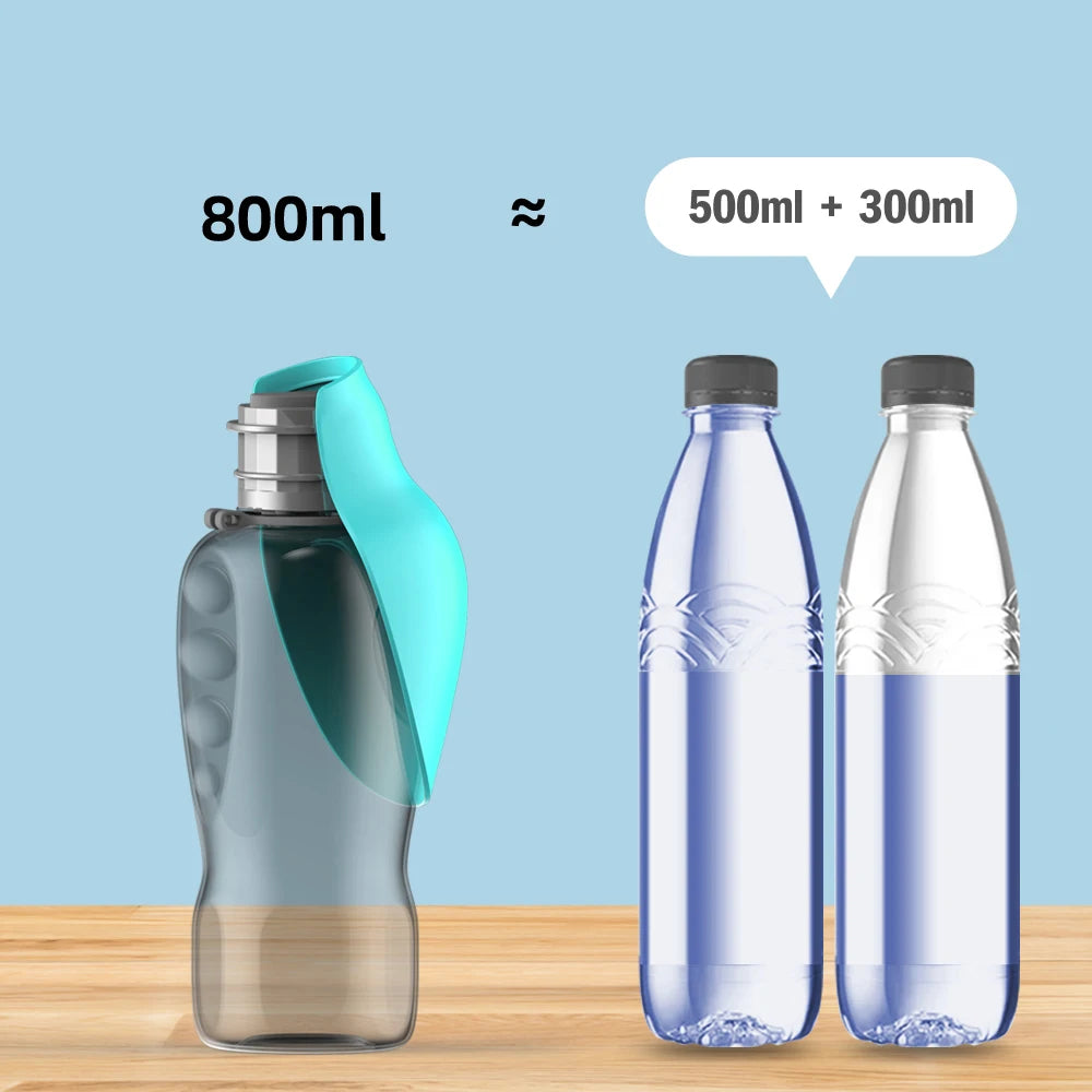 Bouteille d'eau portable de 800 ml pour chiens (petits, moyens et grands) – Gamelle de voyage pour l'extérieur, bol à boire, mangeoire pour chiots et chats, accessoires pour animaux de compagnie (Labrador)