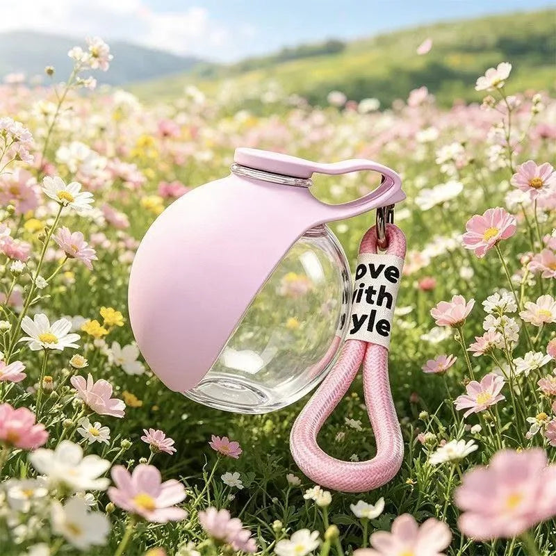 Bouteille d'eau portable pour chiens, à utiliser en extérieur ; distributeur d'eau pratique en PETG pour chiens ; gamelle d'eau portable pour chiots en voyage