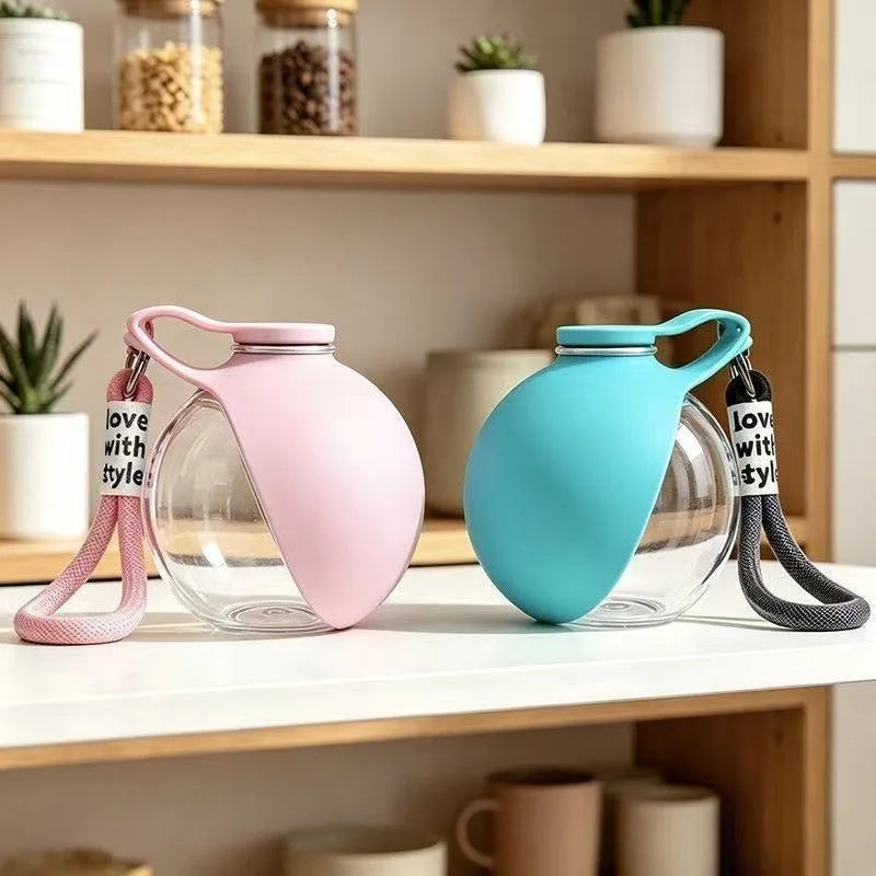 Bouteille d'eau portable pour chiens, à utiliser en extérieur ; distributeur d'eau pratique en PETG pour chiens ; gamelle d'eau portable pour chiots en voyage