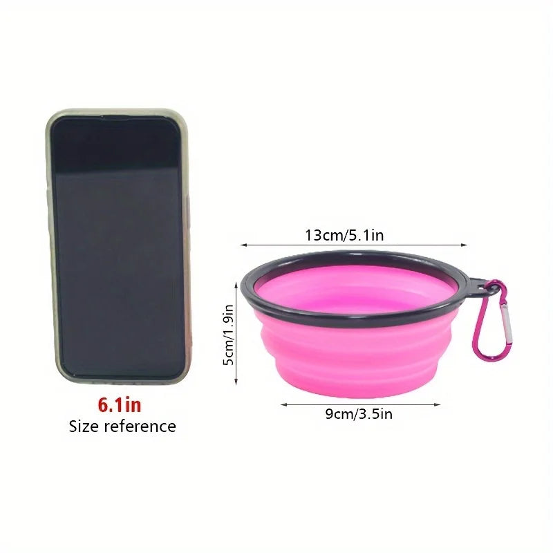 Gamelle pliable pour chien, gamelle de voyage portable pour chien, gamelle pour nourriture et eau destinée aux promenades en plein air, gamelle en silicone pour nourriture et eau avec rebord
