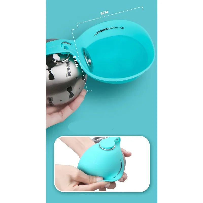 Bouteille d'eau portable pour chiens, à utiliser en extérieur ; distributeur d'eau pratique en PETG pour chiens ; gamelle d'eau portable pour chiots en voyage