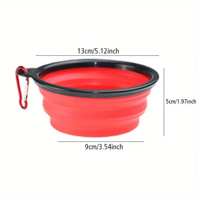Gamelle pliable pour chien, gamelle de voyage portable pour chien, gamelle pour nourriture et eau destinée aux promenades en plein air, gamelle en silicone pour nourriture et eau avec rebord