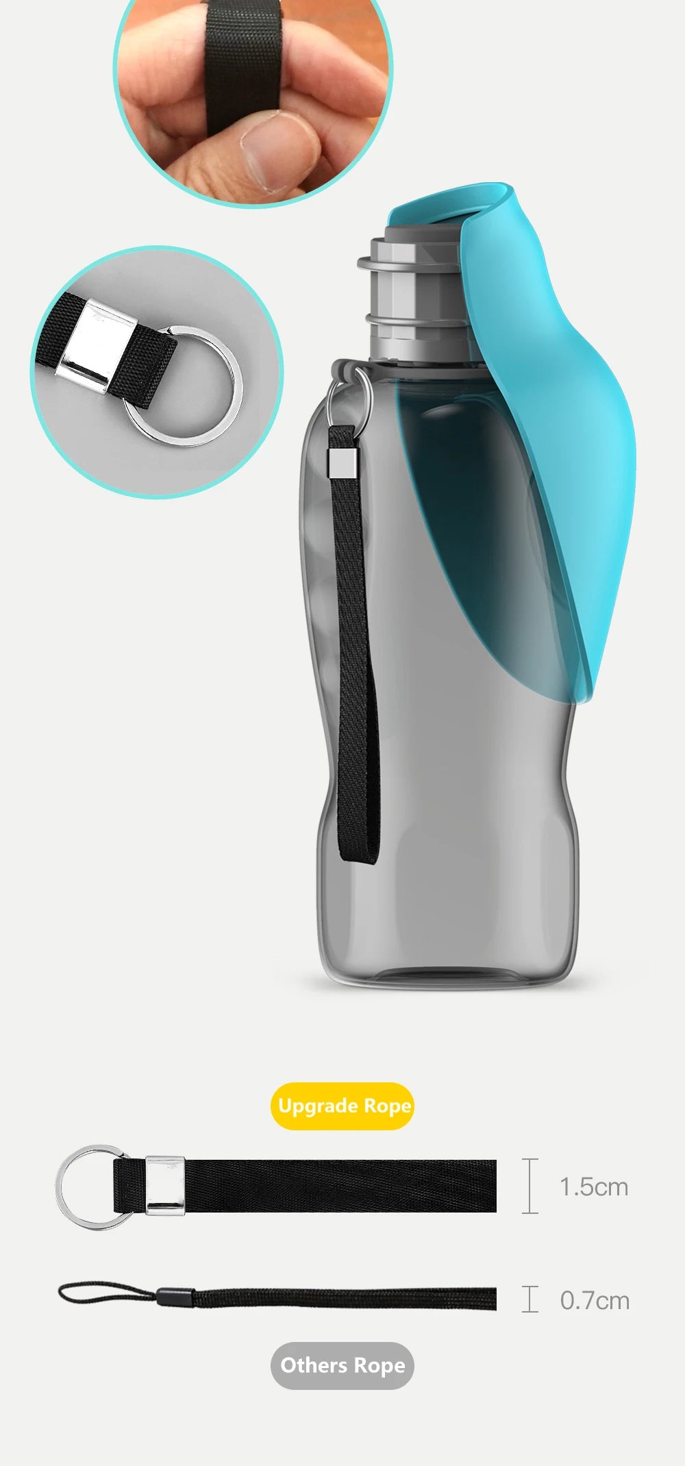Bouteille d'eau portable de 800 ml pour chiens (petits, moyens et grands) – Gamelle de voyage pour l'extérieur, bol à boire, mangeoire pour chiots et chats, accessoires pour animaux de compagnie (Labrador)
