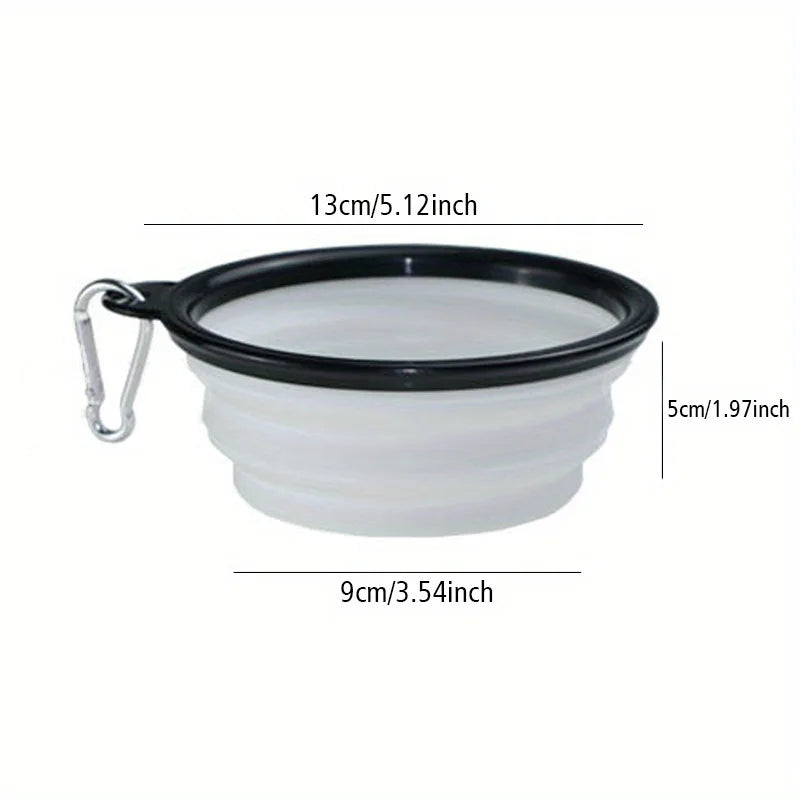 Gamelle pliable pour chien, gamelle de voyage portable pour chien, gamelle pour nourriture et eau destinée aux promenades en plein air, gamelle en silicone pour nourriture et eau avec rebord