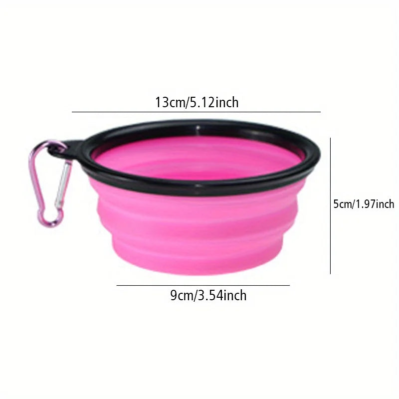 Gamelle pliable pour chien, gamelle de voyage portable pour chien, gamelle pour nourriture et eau destinée aux promenades en plein air, gamelle en silicone pour nourriture et eau avec rebord