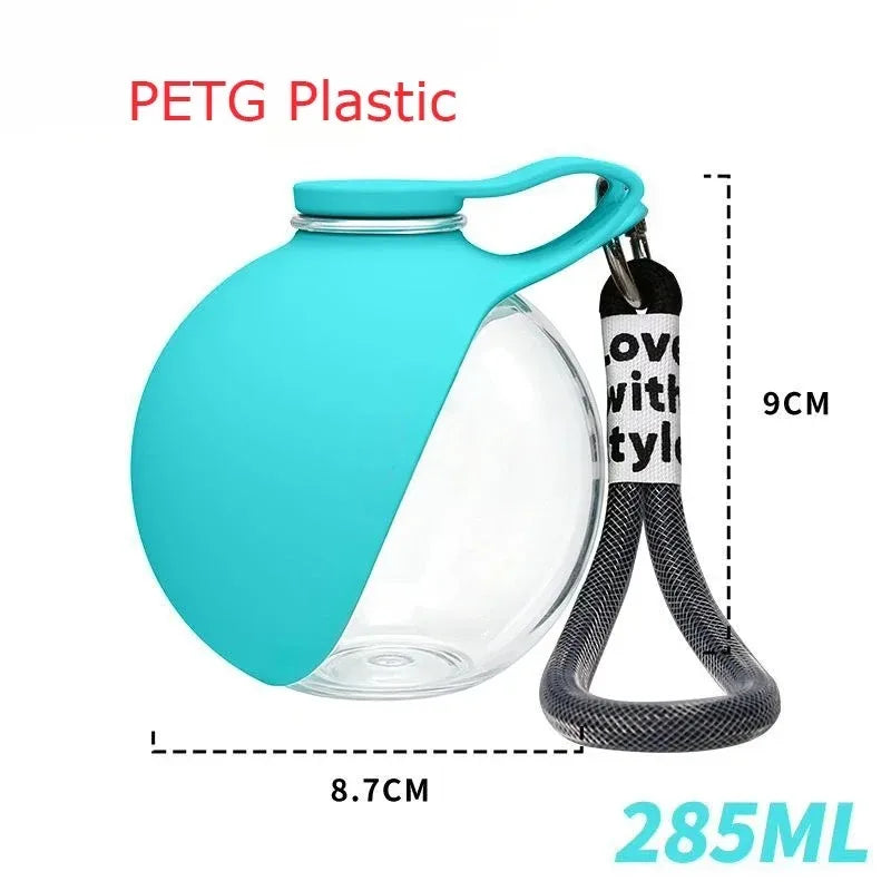 Bouteille d'eau portable pour chiens, à utiliser en extérieur ; distributeur d'eau pratique en PETG pour chiens ; gamelle d'eau portable pour chiots en voyage